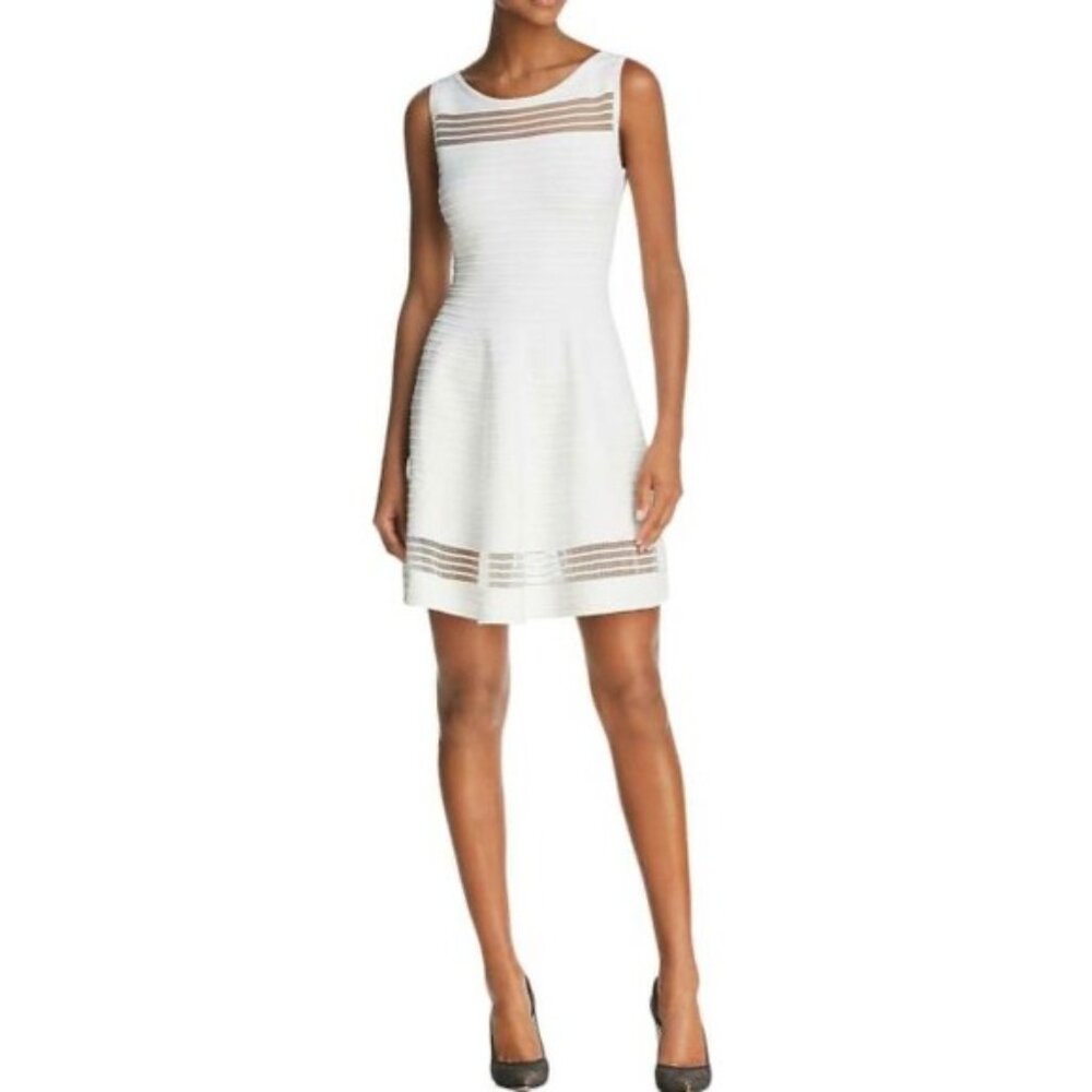 French Connection Tobey White Illusion Party dress